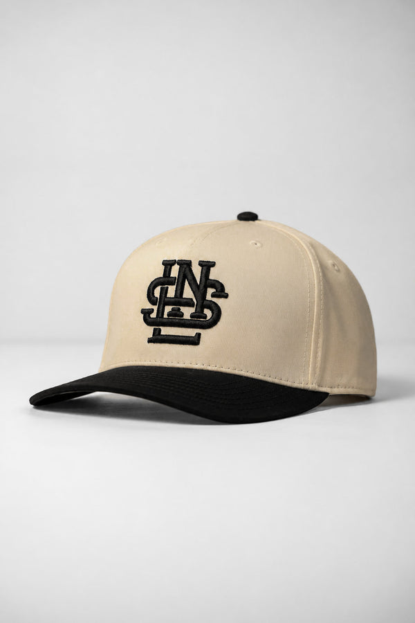 LNS Monogram Snapback - Cream/Black