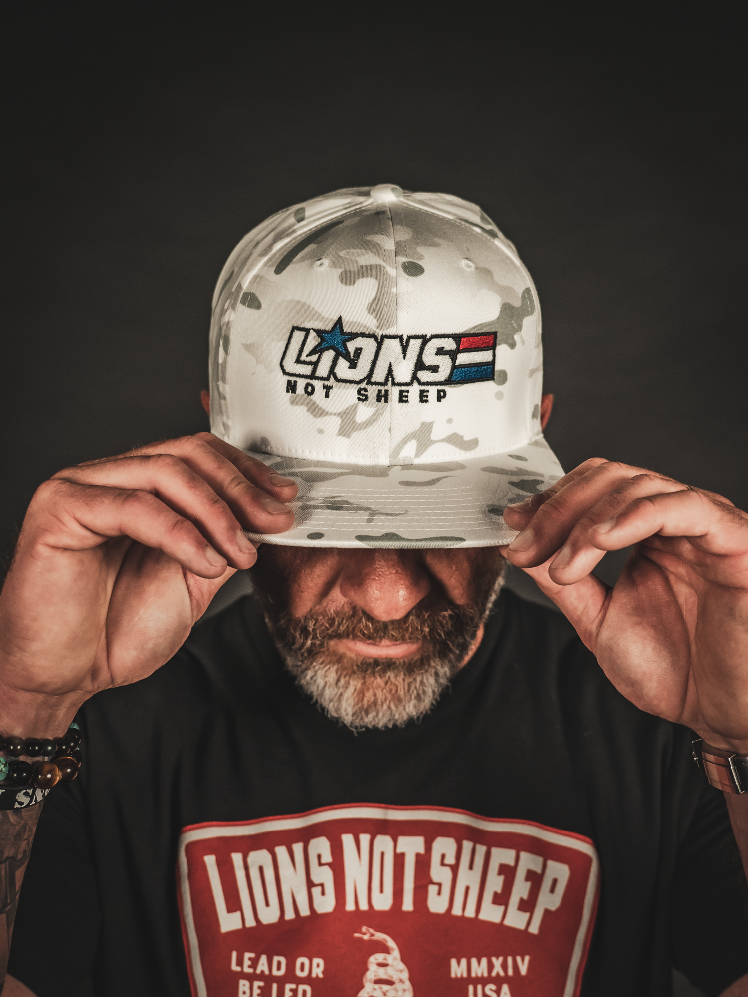AMERICAN HERO WHITE CAMO Hat - Lions Not Sheep ®