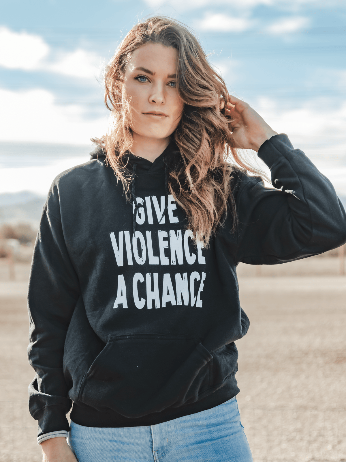 GIVE VIOLENCE A CHANCE Unisex Pullover Hoodie - Lions Not Sheep ®