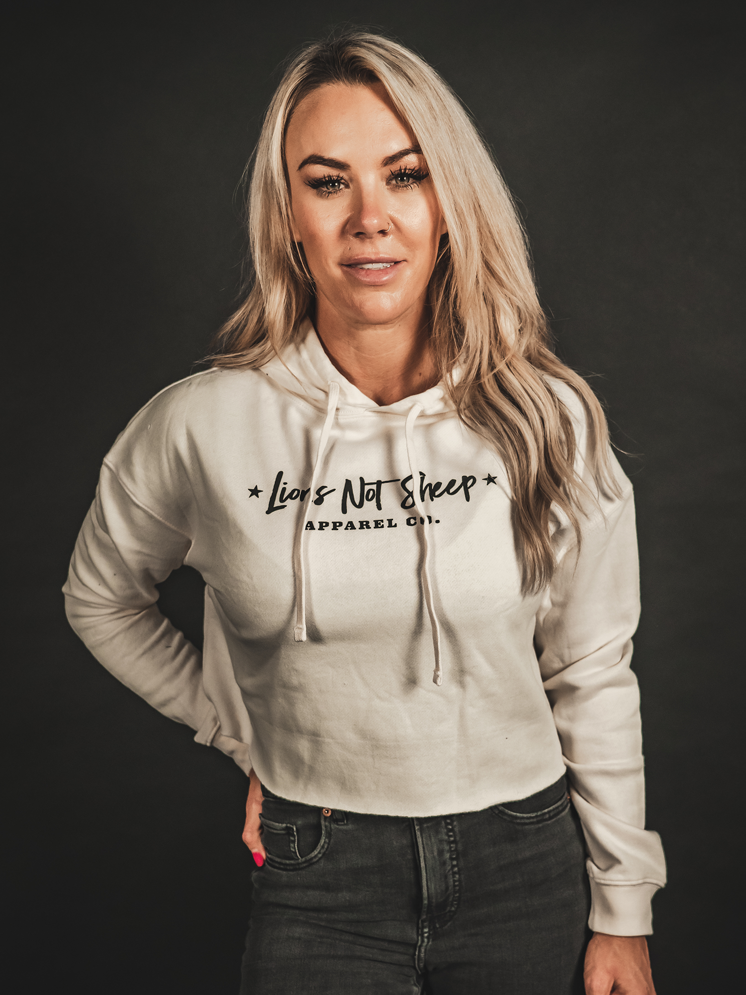 LIONS NOT SHEEP APPAREL CO. Womens Crop Top Hoodie - Lions Not Sheep ®