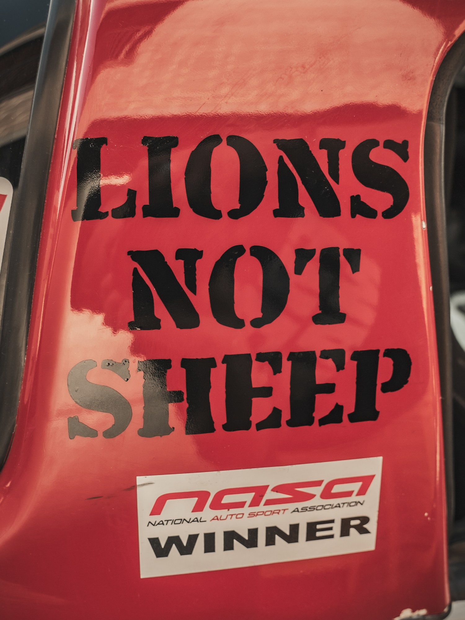 Lions Not Sheep Window Vinyl Stickers (Black / Large / Vertical) - Lions Not Sheep ®