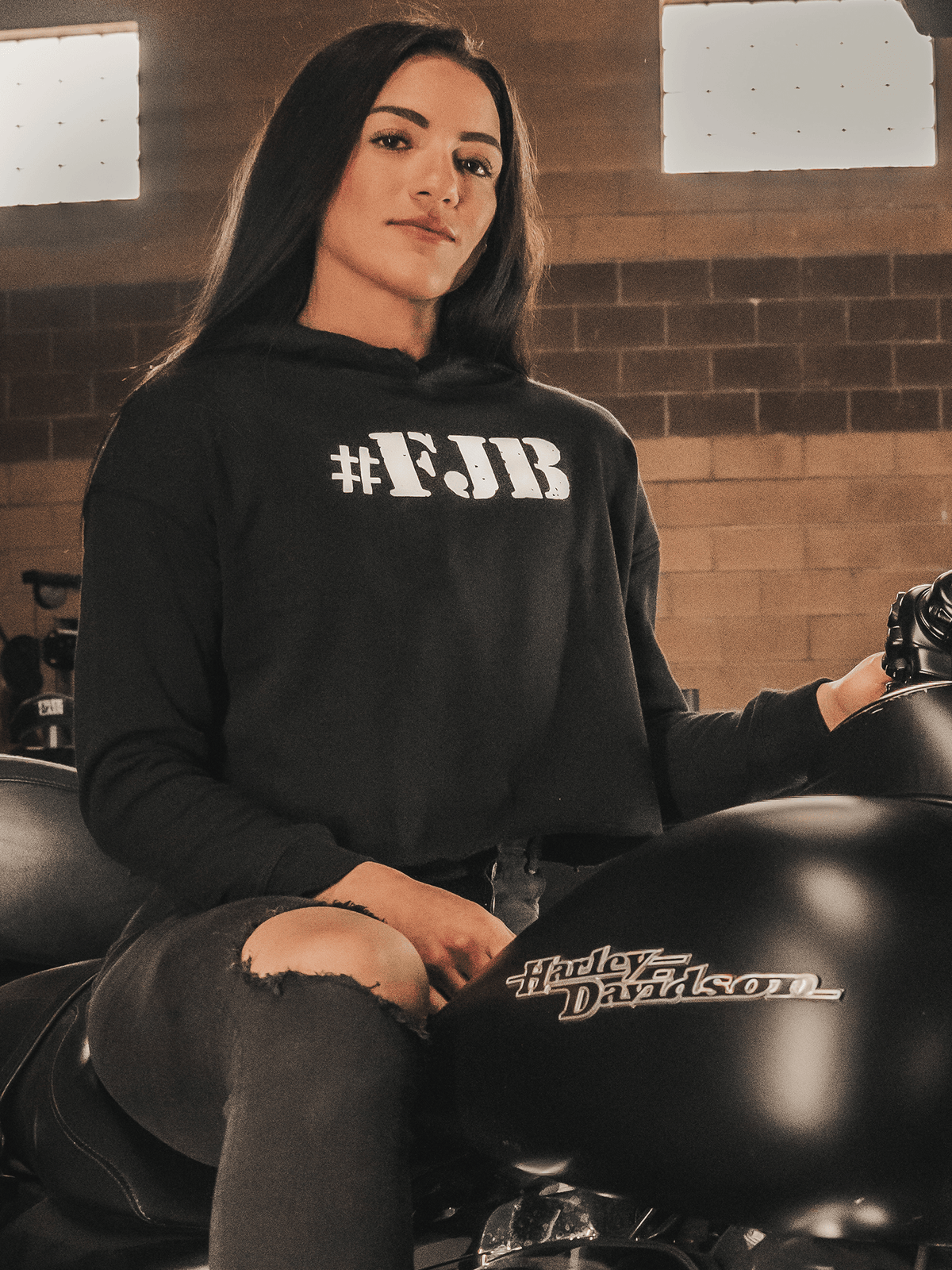 Harley davidson sale cropped hoodie