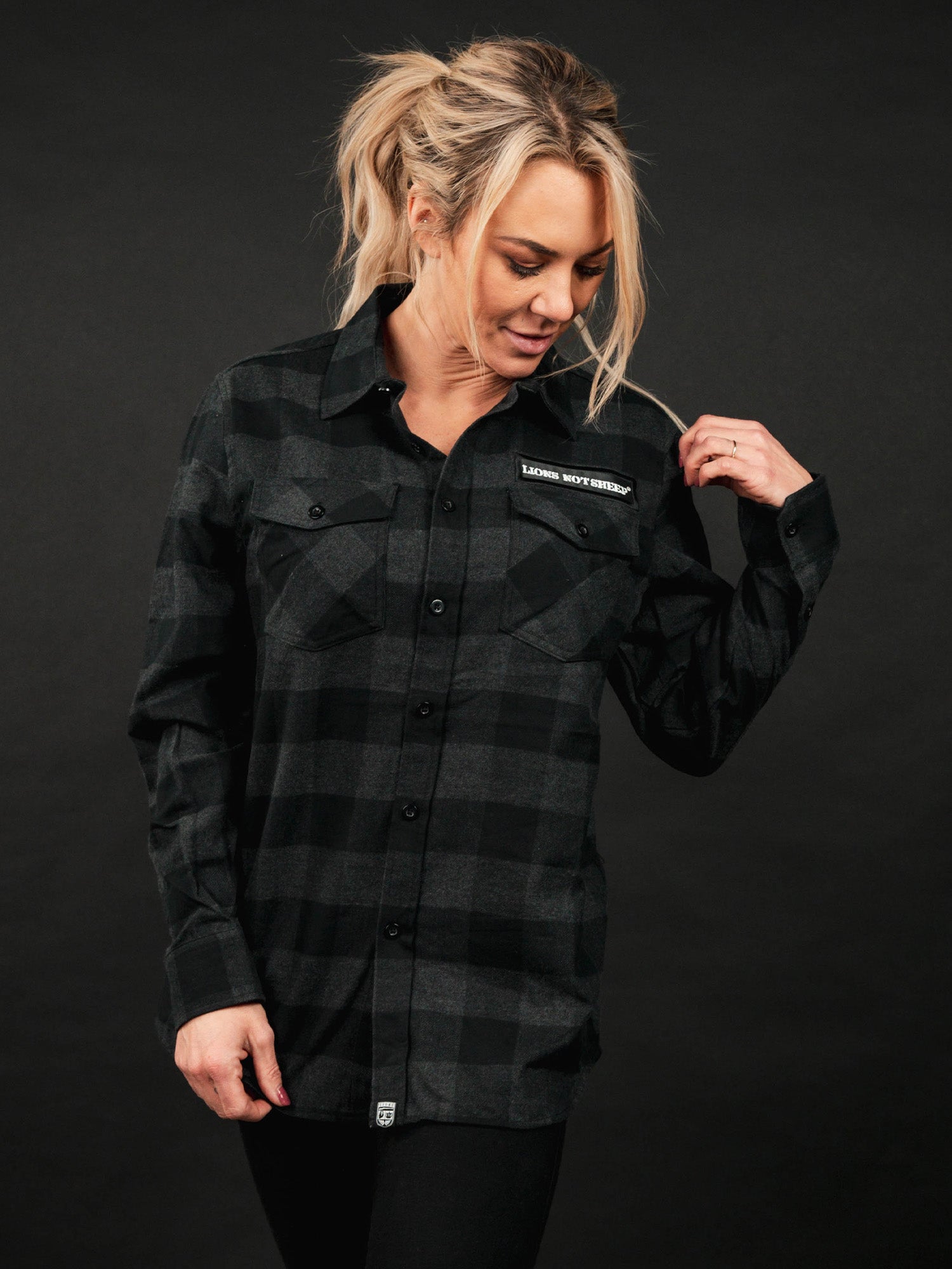 LIONS NOT SHEEP OG Heavyweight Flannel (Black/Grey) - Lions Not Sheep ®