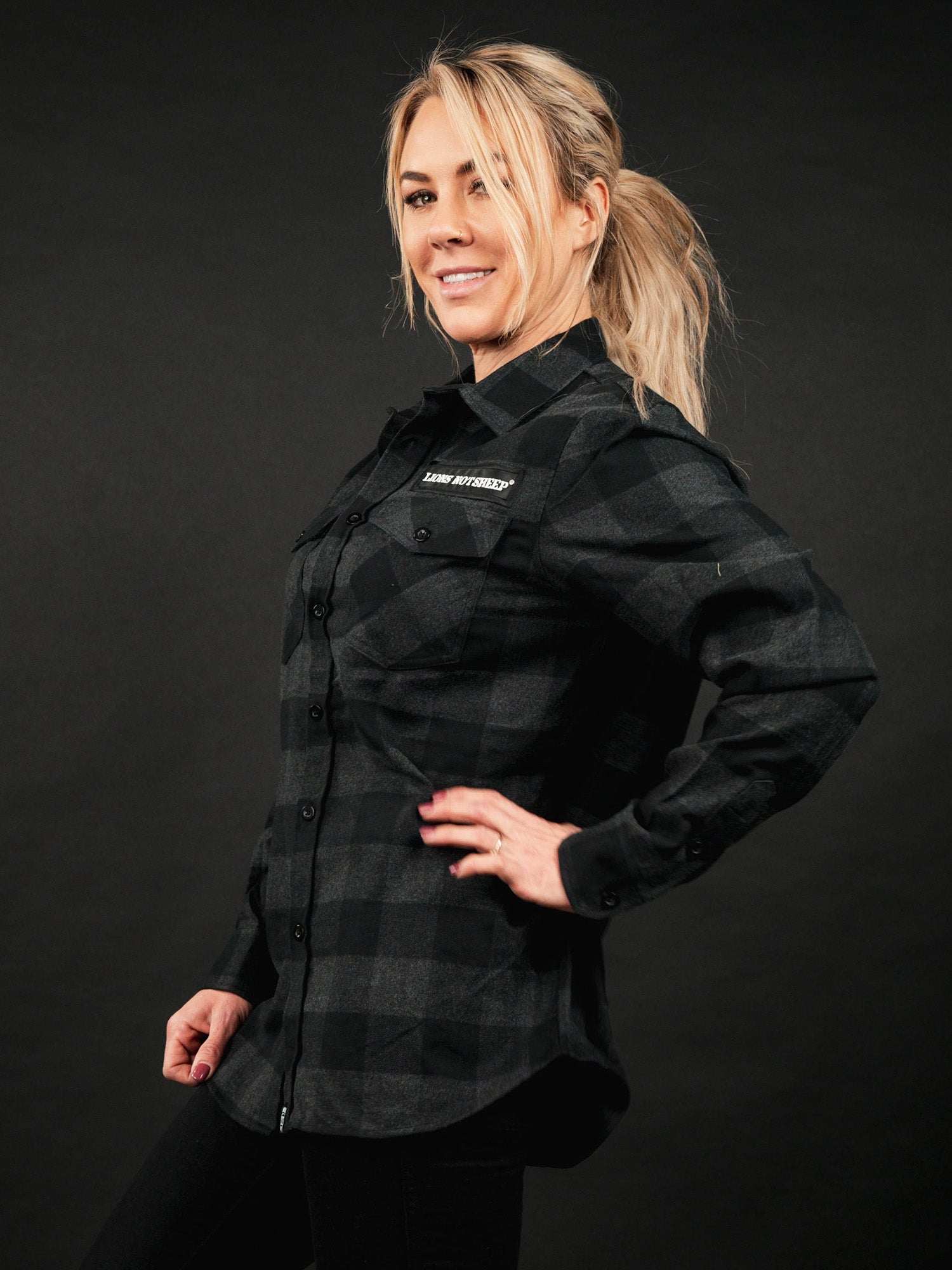 LIONS NOT SHEEP OG Heavyweight Flannel (Black/Grey) - Lions Not Sheep ®