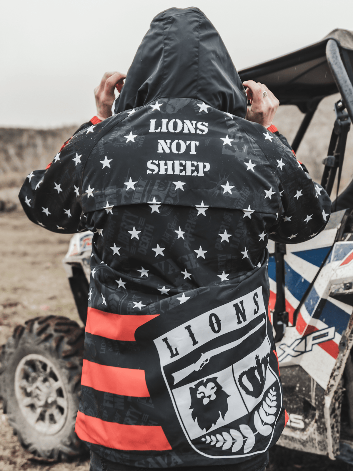 LIONS NOT SHEEP OG Outer-Shell Jacket (Red/Black) - Lions Not Sheep ®