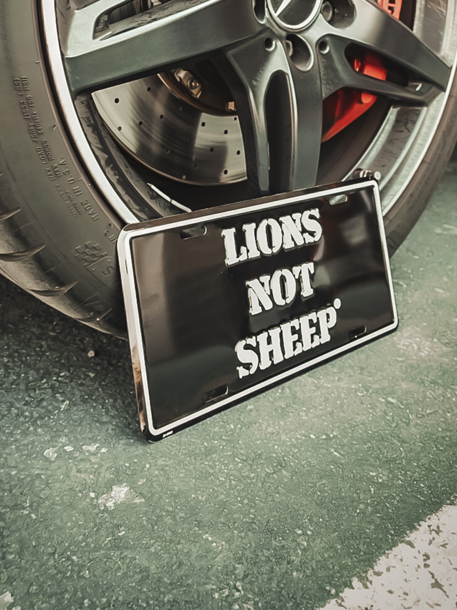 LIONS NOT SHEEP OG License Plate - Lions Not Sheep ®