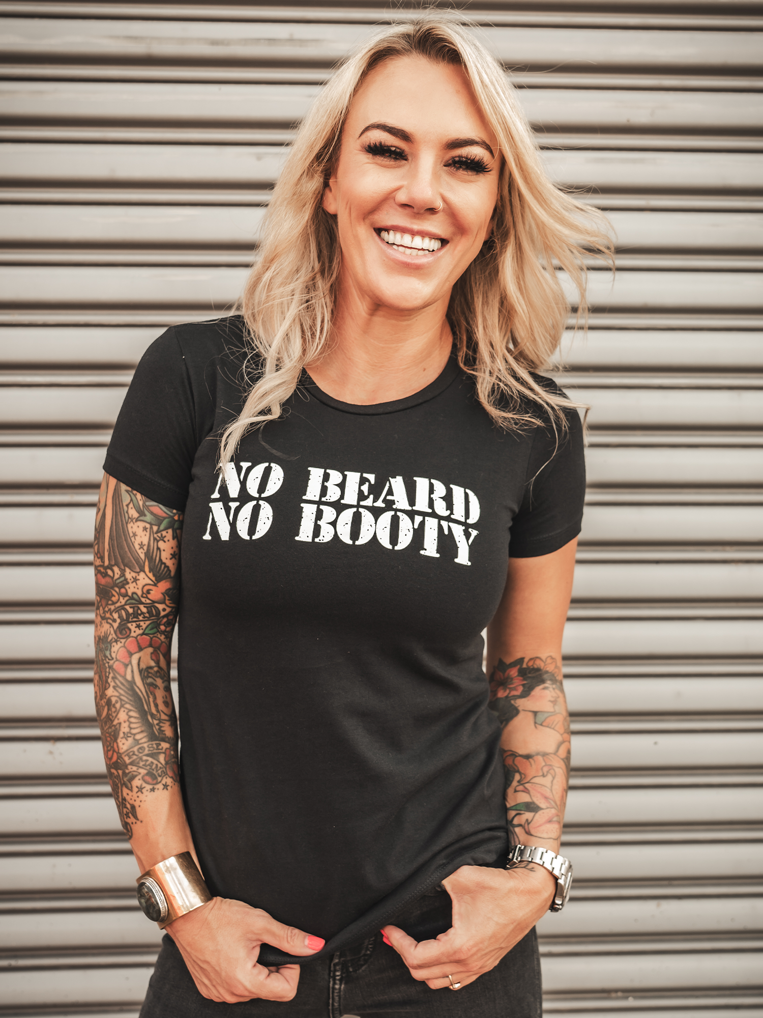 NO BEARD NO BOOTY Womens Tee - Lions Not Sheep ®