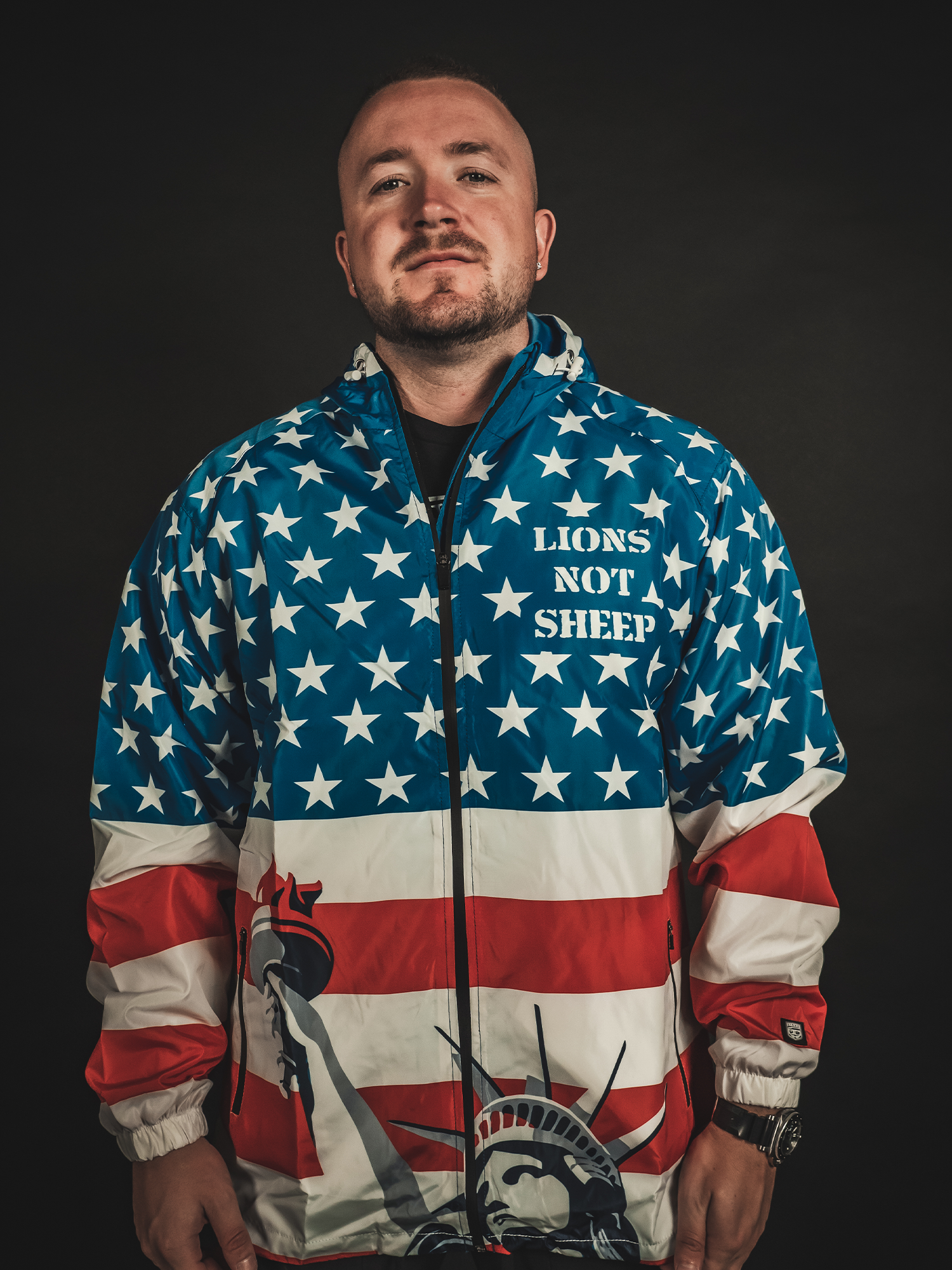 LIONS NOT SHEEP OG Outer-Shell Jacket (Stars & Stripes) - Lions Not Sheep ®