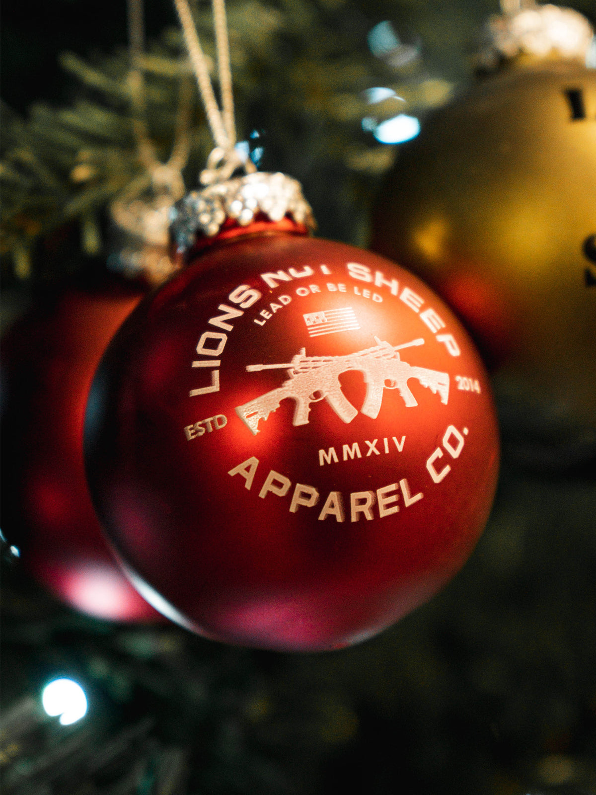 CROSS GUNS Christmas Ornament - Lions Not Sheep ®
