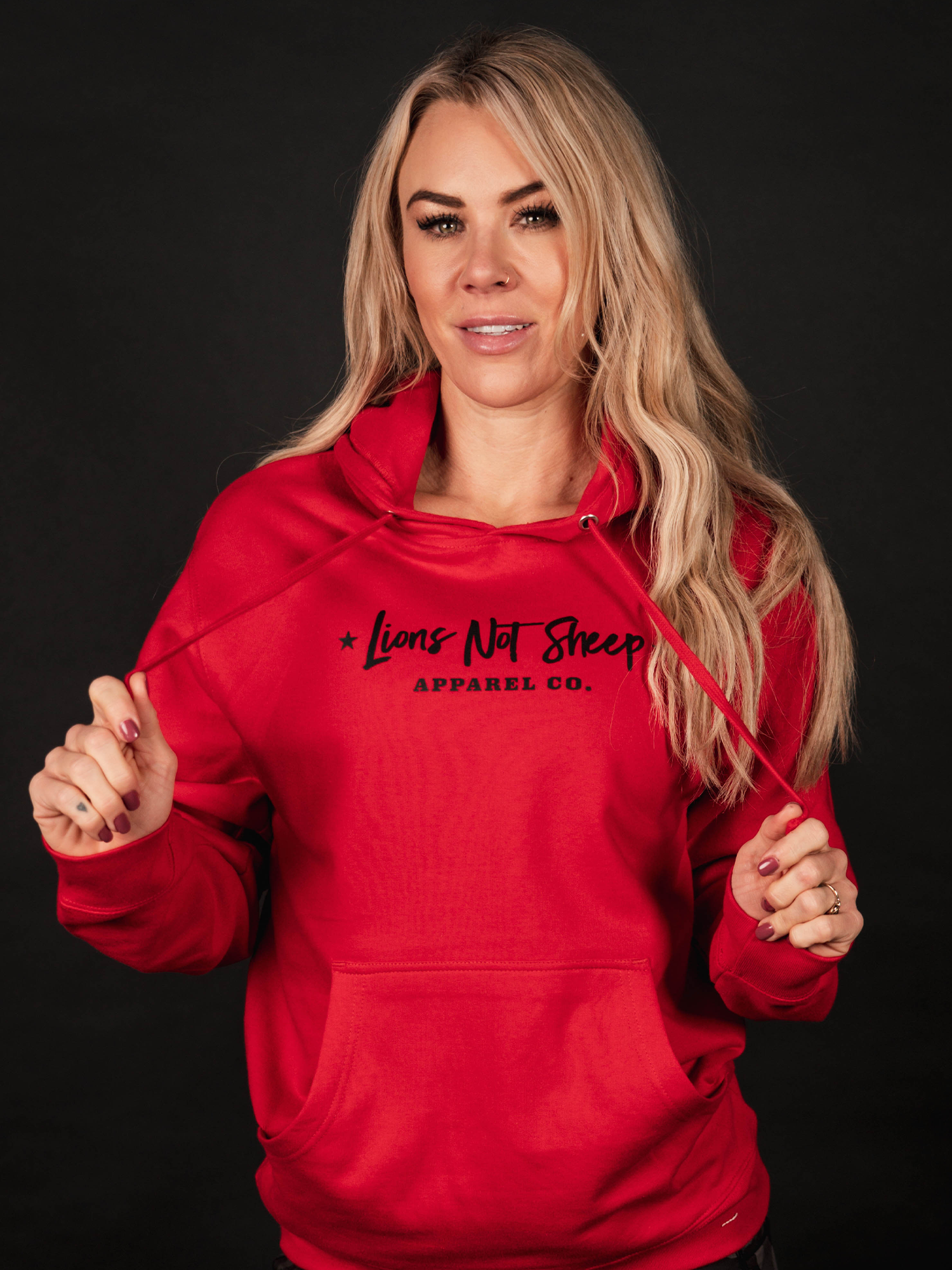 LIONS NOT SHEEP APPAREL CO. Pullover Unisex Hoodie (Red) - Lions Not Sheep ®