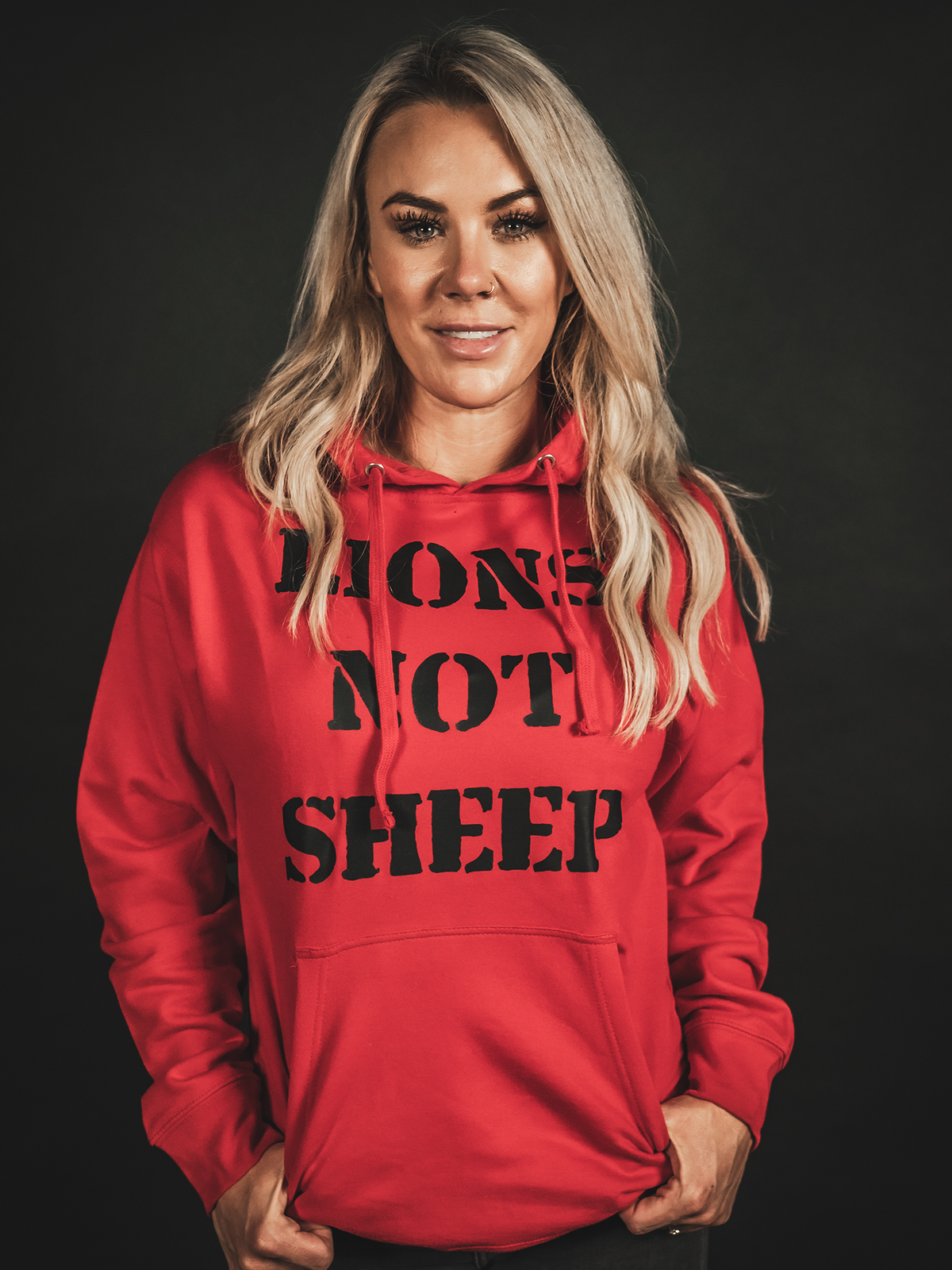 LIONS NOT SHEEP OG Unisex Pullover Hoodie (RED) - Lions Not Sheep ®