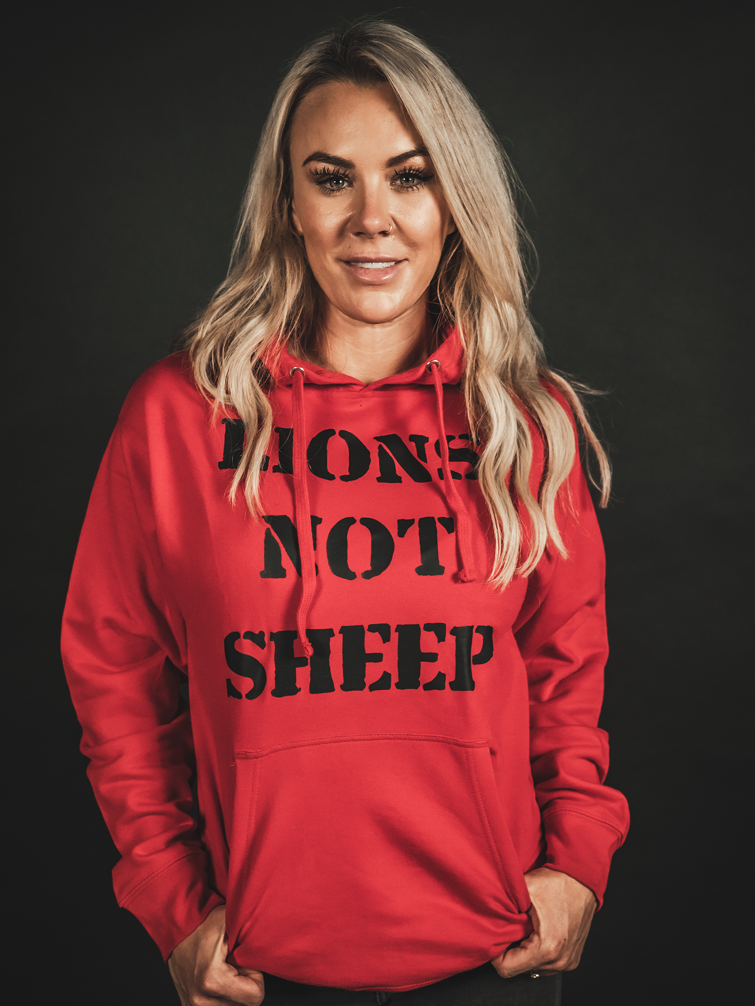 LIONS NOT SHEEP OG Unisex Pullover Hoodie (RED) - Lions Not Sheep ®
