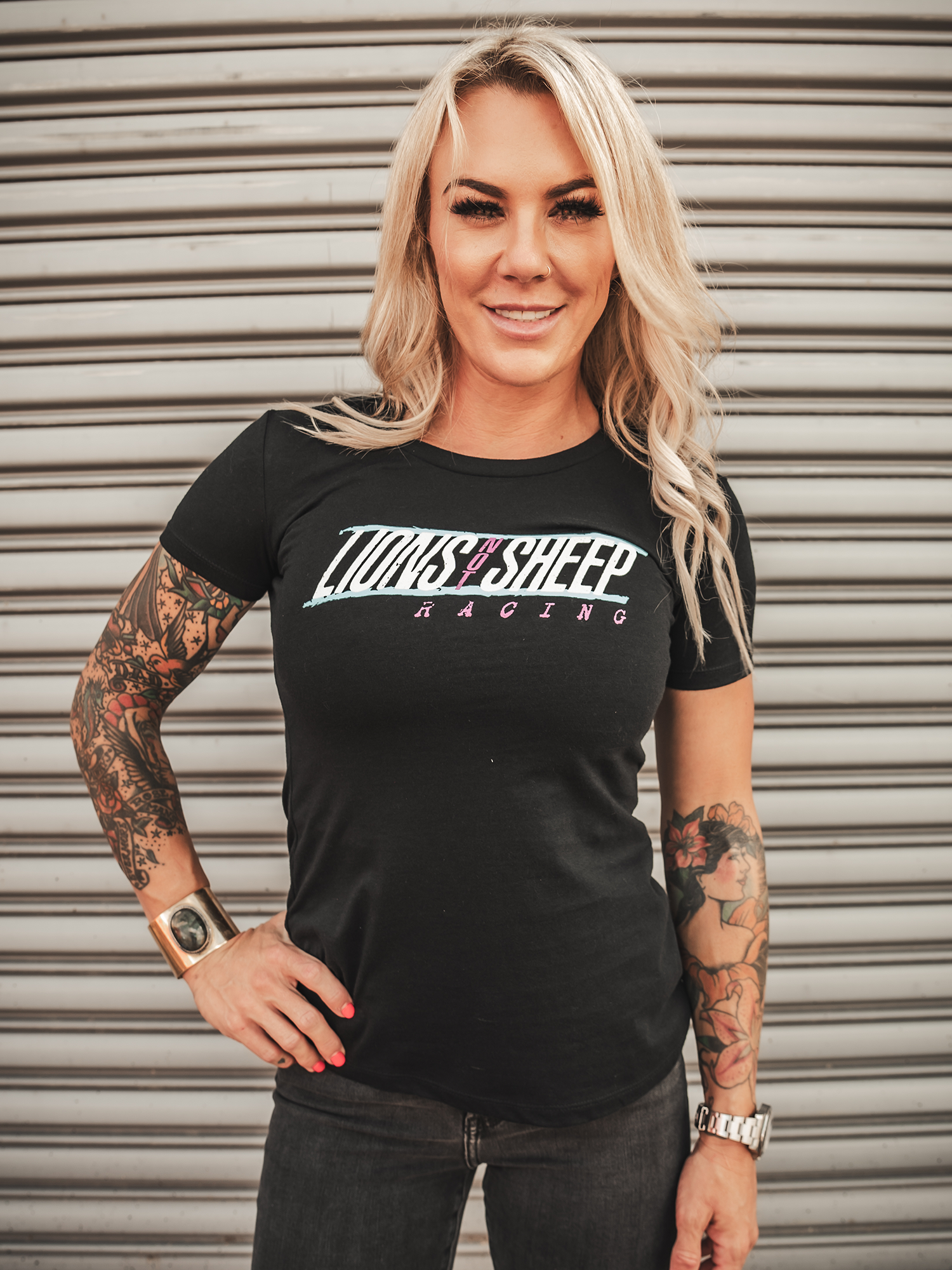 Lions Not Sheep "Shake & Bake" Race Womens Tee - Lions Not Sheep ®