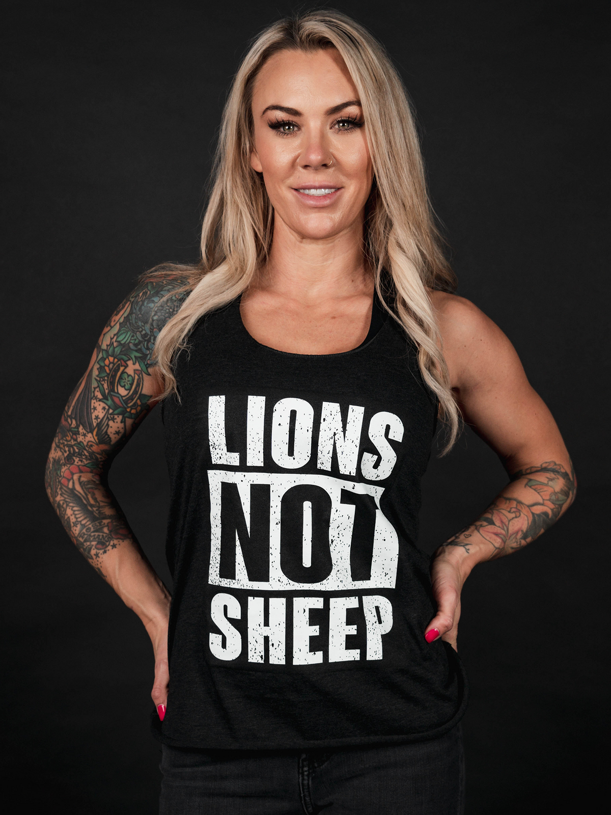 &quot;STRAIGHT OUTTA&quot; LIONS NOT SHEEP Womens Tank - Lions Not Sheep ®