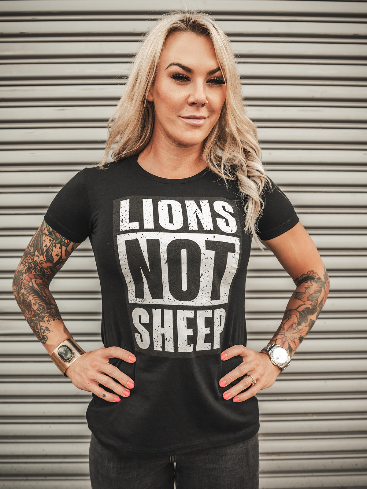 &quot;STRAIGHT OUTTA&quot; LIONS NOT SHEEP Womens Tee - Lions Not Sheep ®