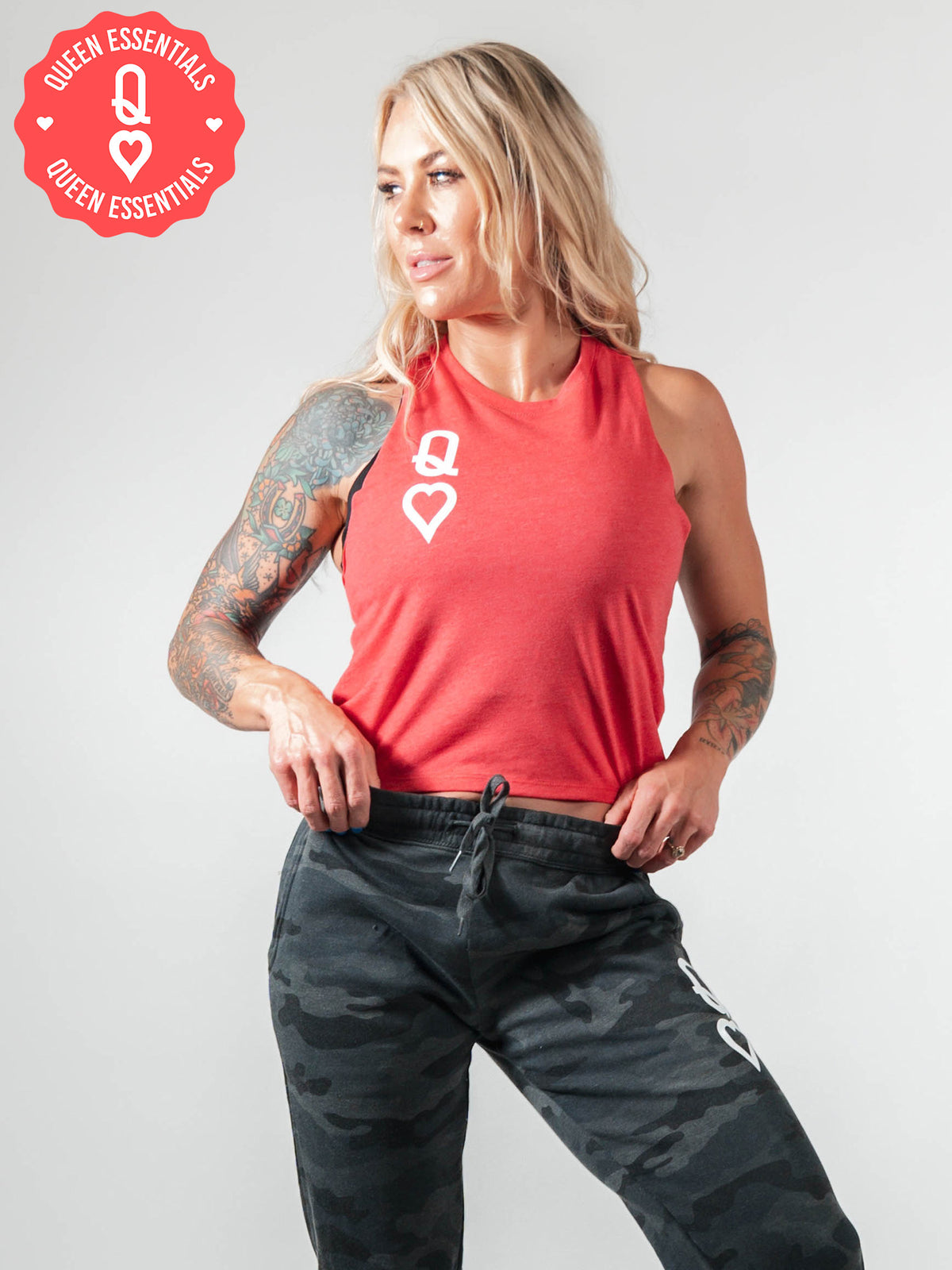 QUEEN FIERCE Racerback Crop Tank - Lions Not Sheep ®