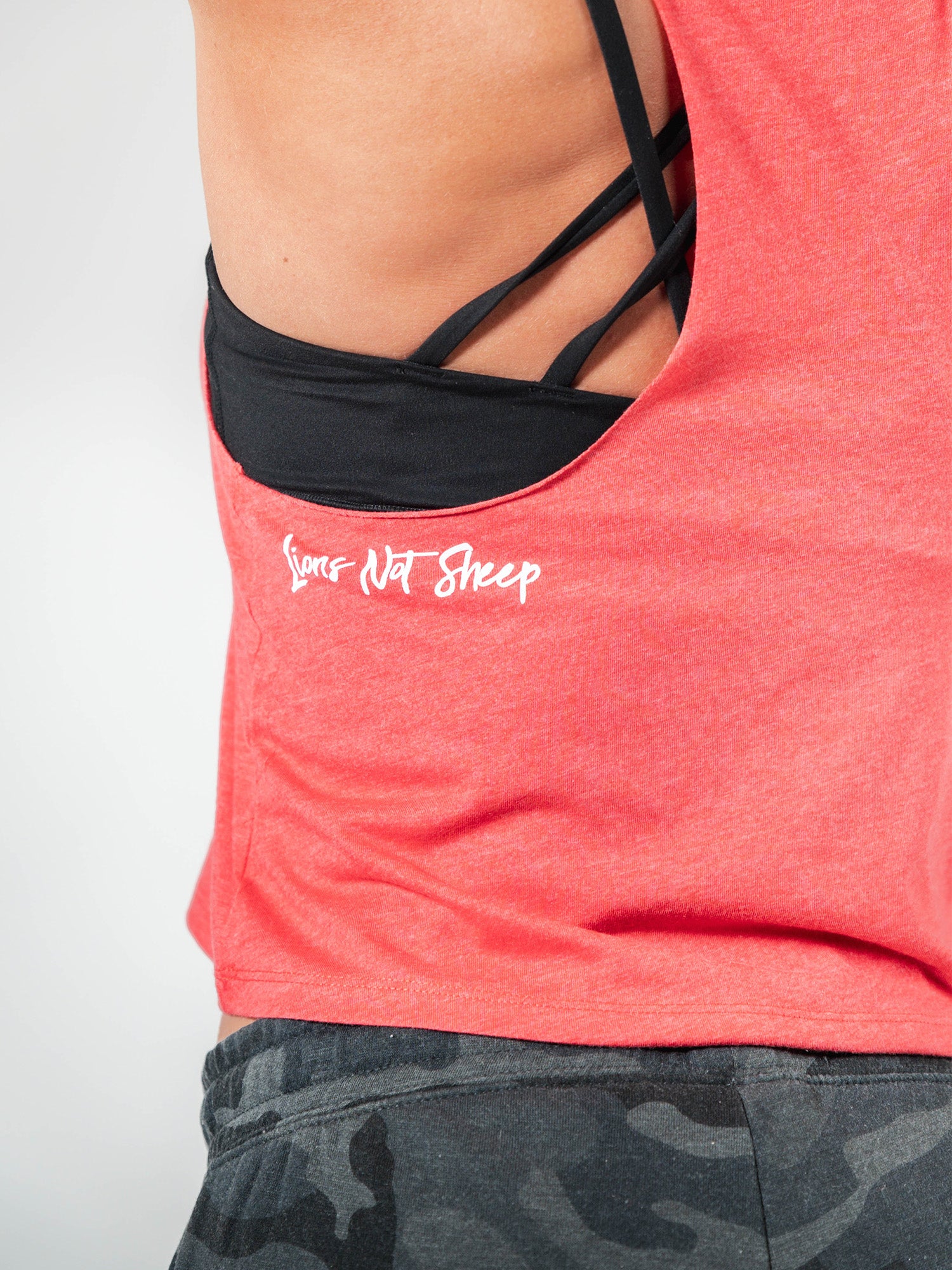 QUEEN FIERCE Racerback Crop Tank - Lions Not Sheep ®