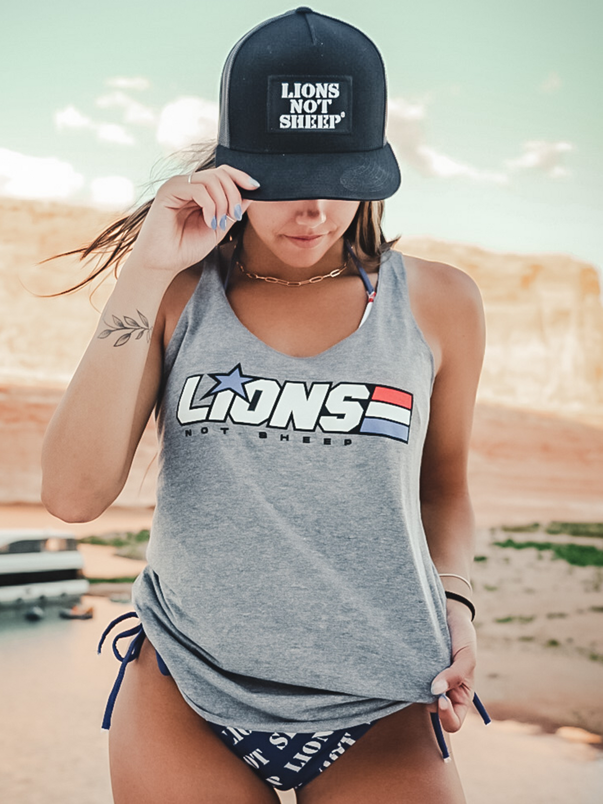 AMERICAN HERO Womens Tank - Lions Not Sheep ®