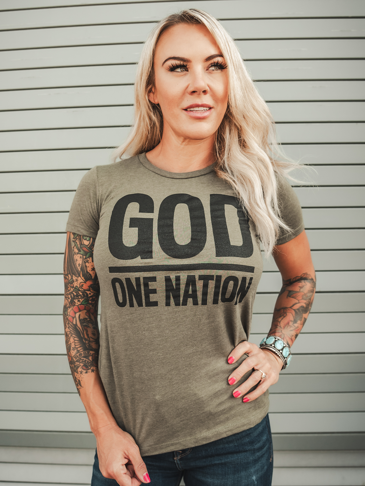 GOD&#39;S NATION Womens Tee - Lions Not Sheep ®