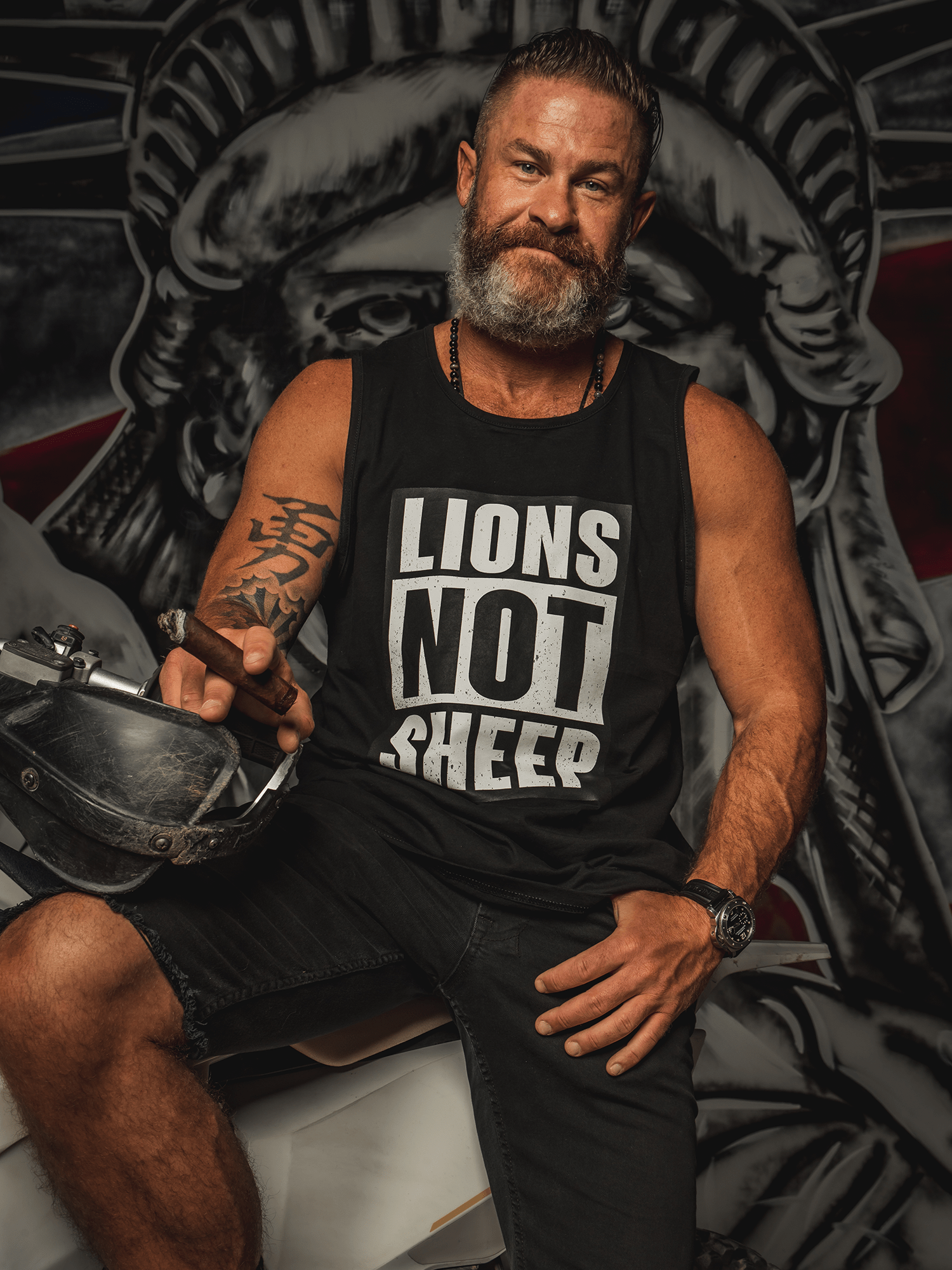 "STRAIGHT OUTTA" LIONS NOT SHEEP Mens Tank - Lions Not Sheep ®