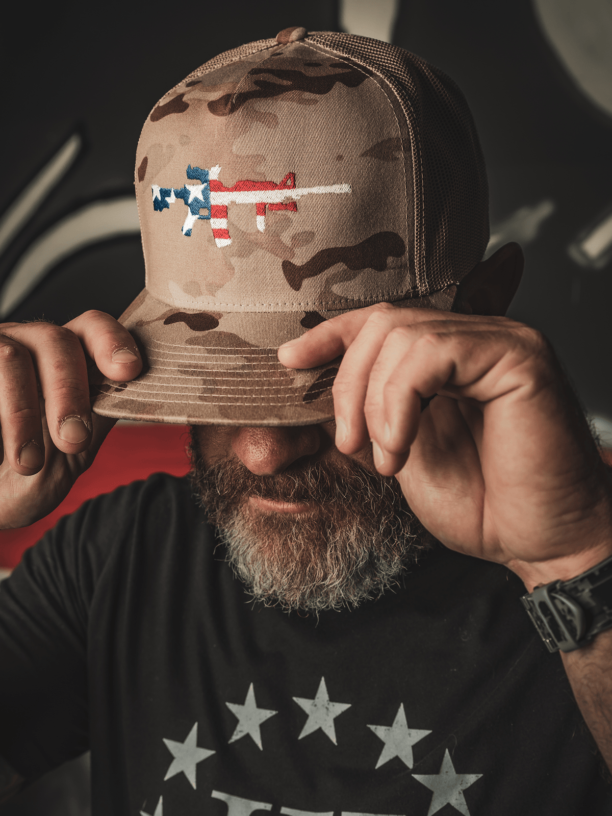 Lions Not Sheep AR-15 DESERT CAMO Hat