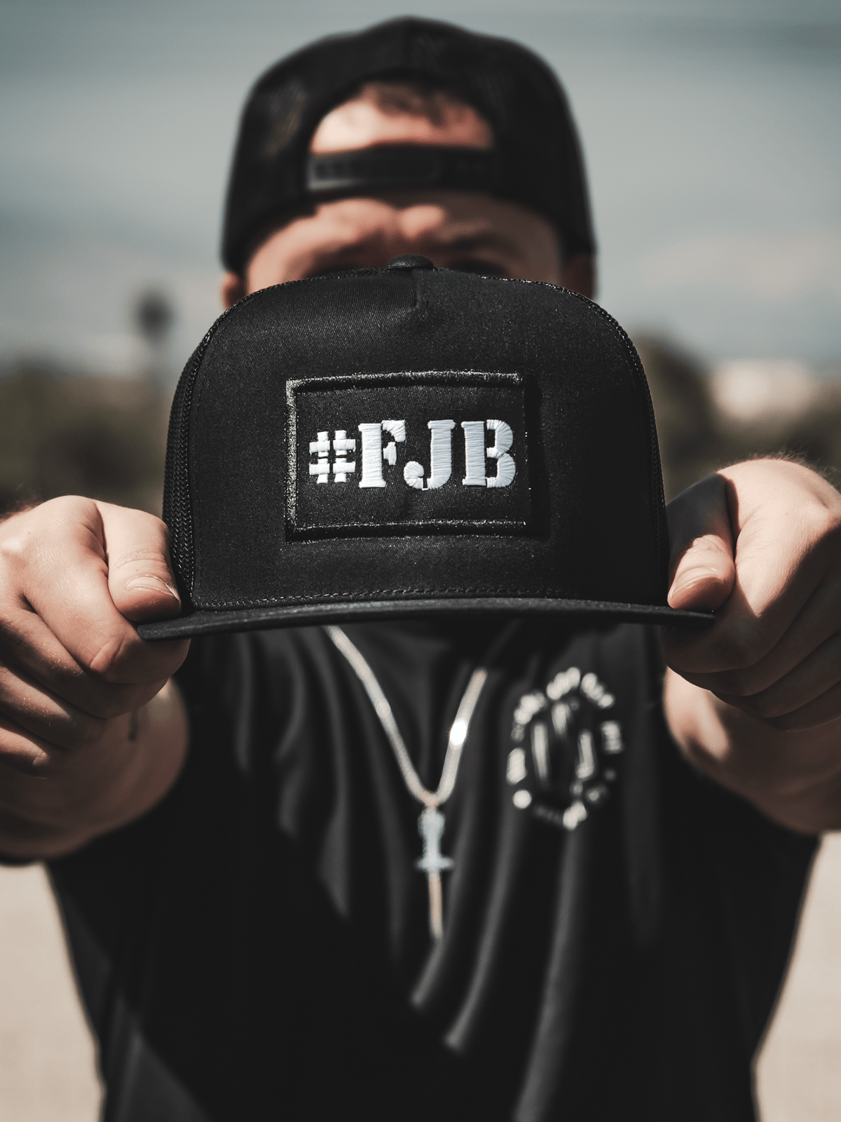 Lions Not Sheep ® FABRIC BACK #FJB Hat (All Black)