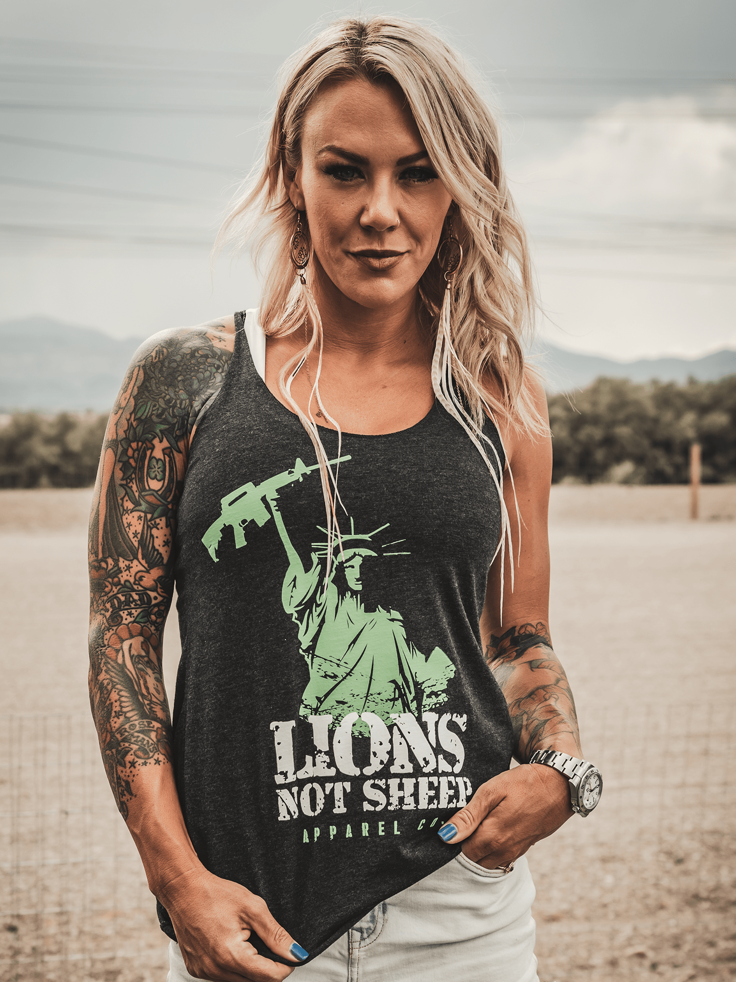 Lions Not Sheep ® LADY LIBERTY Womens Tank