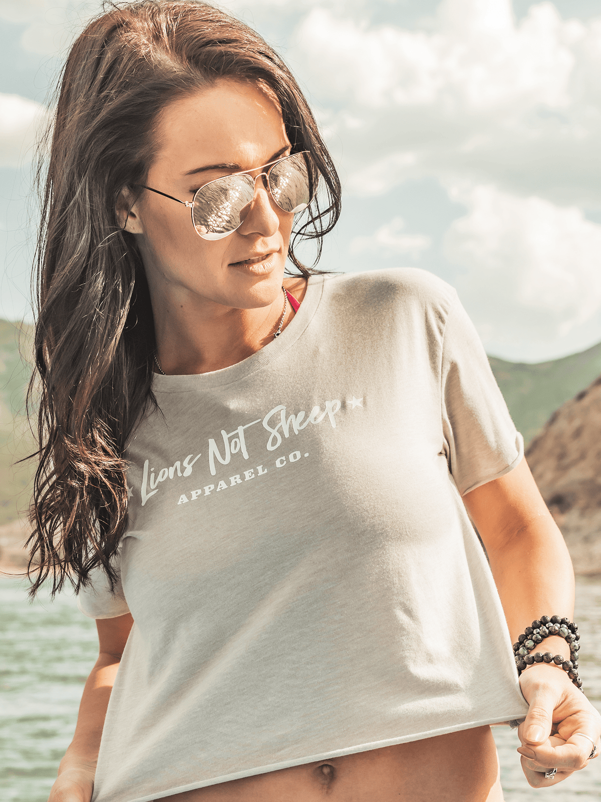 YBA Shirts Tanks LIONS NOT SHEEP APPAREL CO. Womens Crop Top