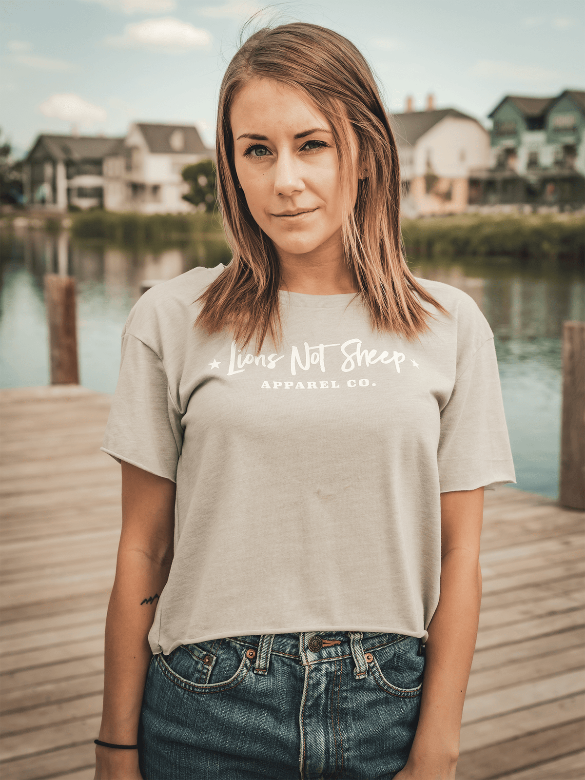 YBA Shirts Tanks LIONS NOT SHEEP APPAREL CO. Womens Crop Top
