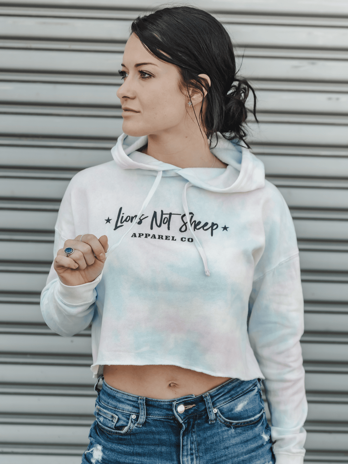Lions Not Sheep ® LIONS NOT SHEEP APPAREL CO. Womens Crop Top Hoodie (LIMITED EDITION)