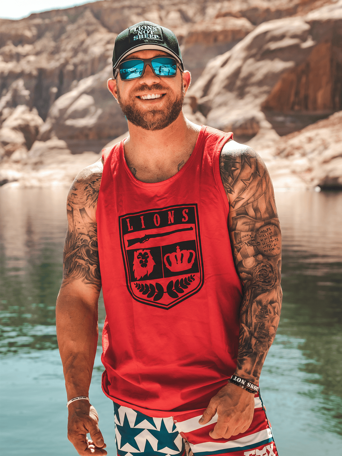 YBA Shirts Tanks LIONS NOT SHEEP CREST Mens Tank