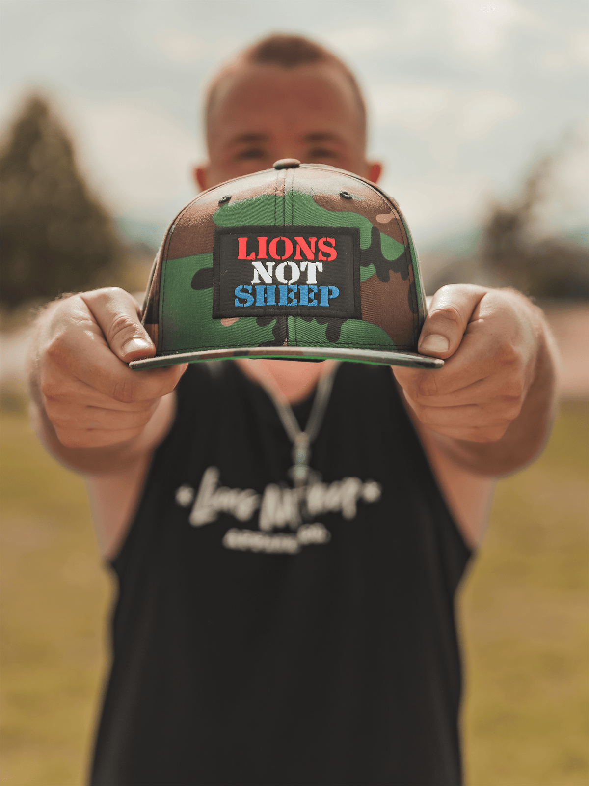 Lions Not Sheep Lions Not Sheep OG Camo Hat (Red, White &amp; Blue)