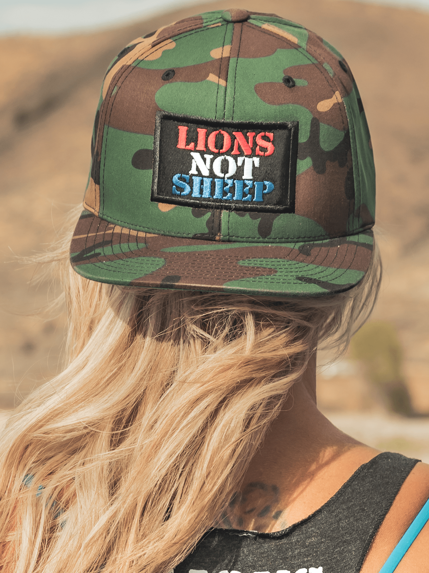 Lions Not Sheep Lions Not Sheep OG Camo Hat (Red, White & Blue)