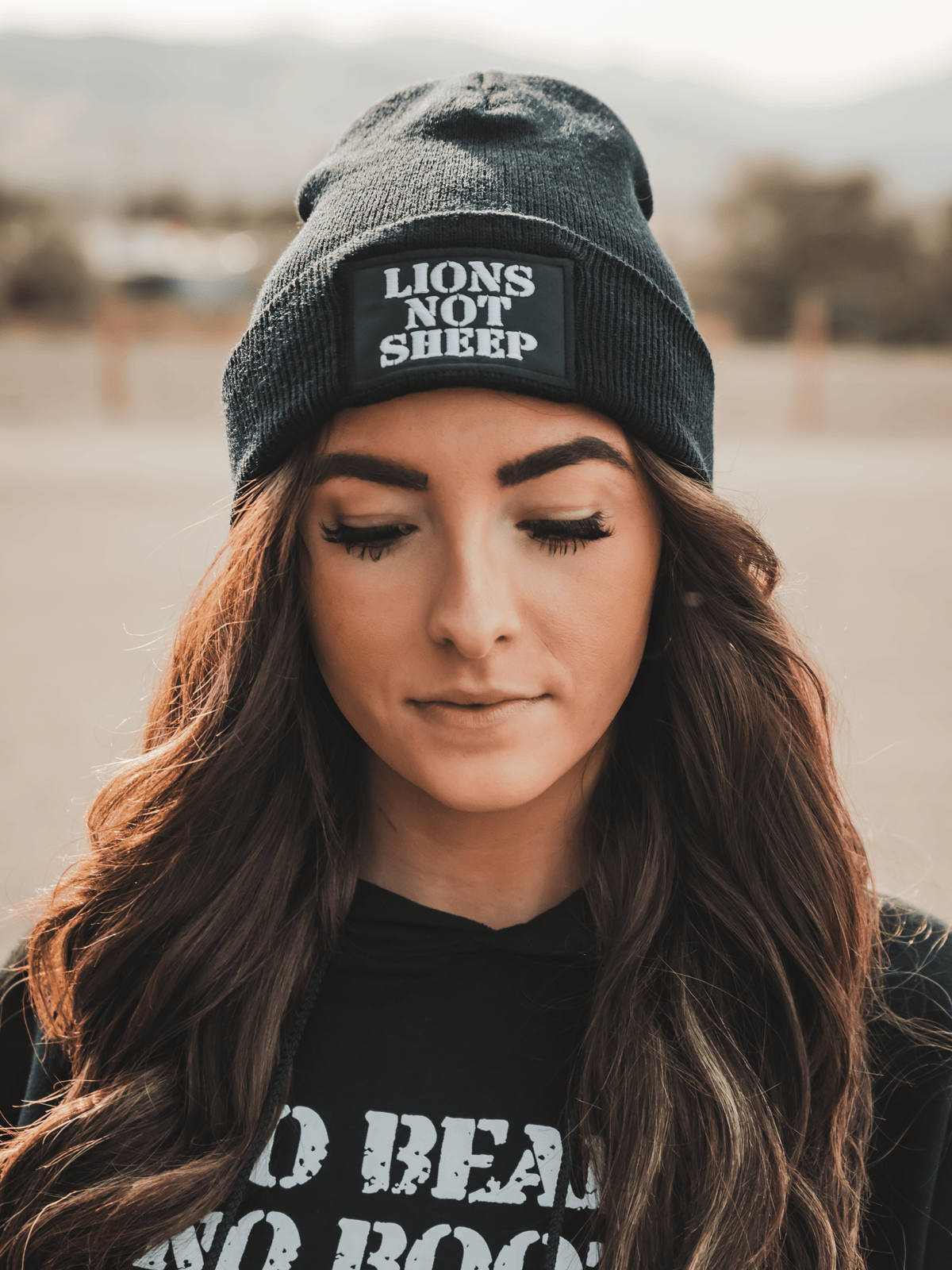 Lions Not Sheep ® LIONS NOT SHEEP OG Cuffed Beanie (Black)