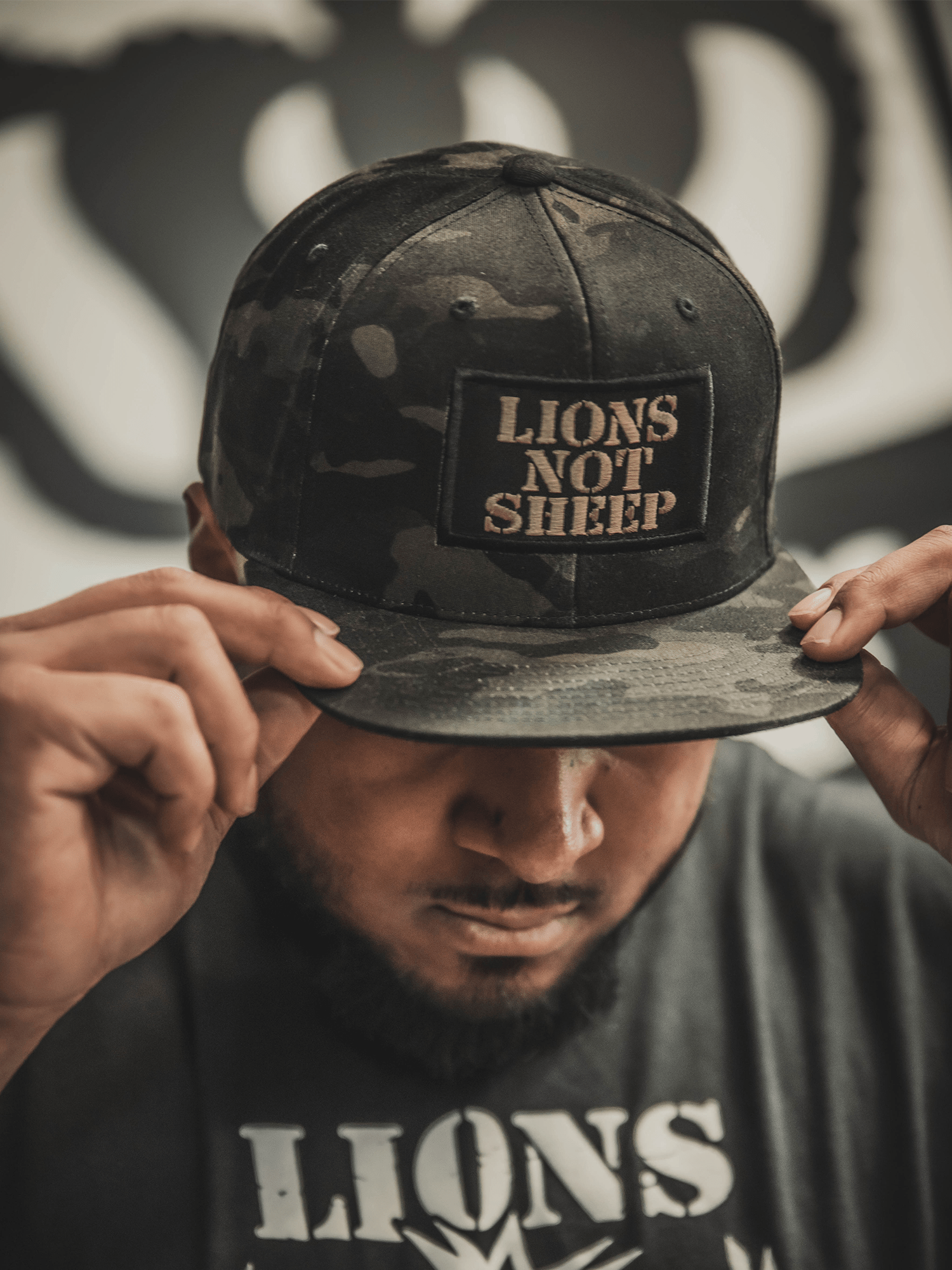 Lions Not Sheep OG Hat (Black Camo / Gold) - Lions Not Sheep ®