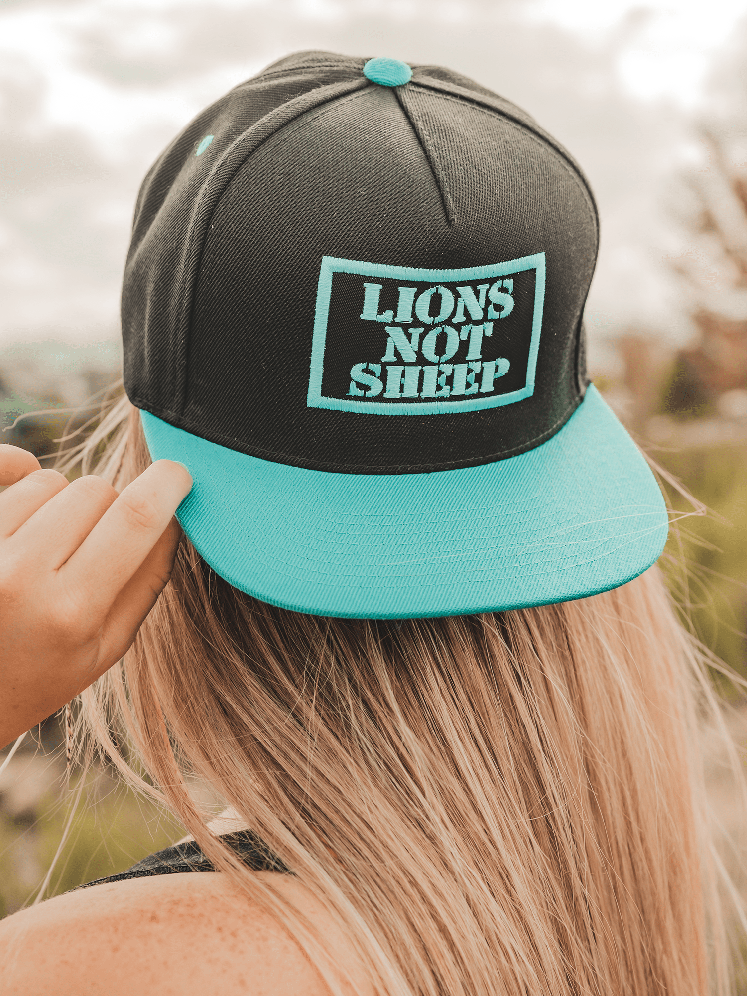 Lions Not Sheep OG Hat (Black / Teal) - Lions Not Sheep ®