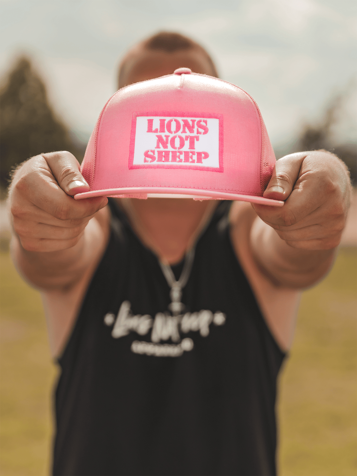 Lions Not Sheep Lions Not Sheep OG Hat (Pink / White)