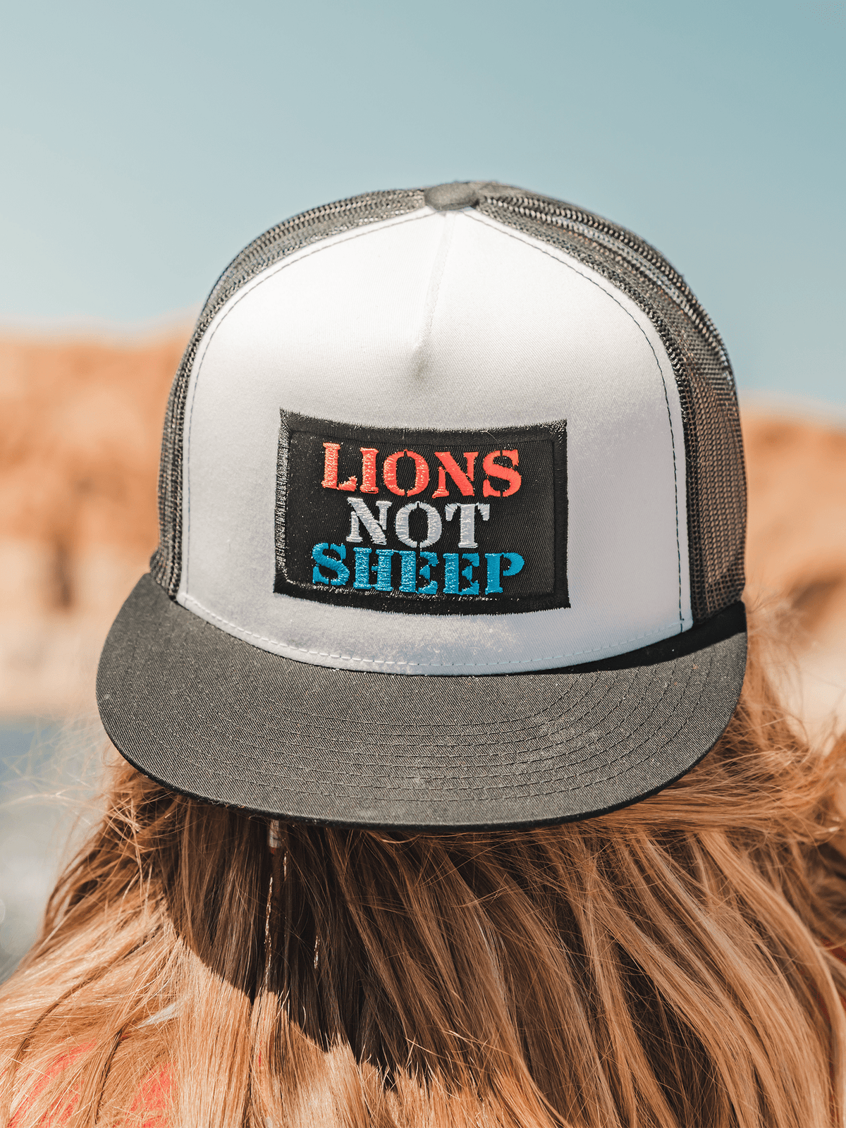 Lions Not Sheep OG Hat (White / Black - Red, White &amp; Blue) - Lions Not Sheep