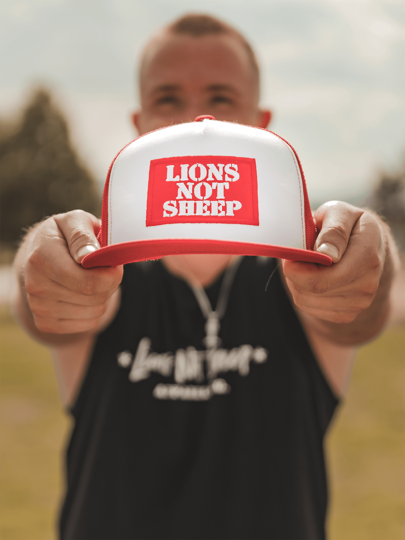 Killin It Klothing Hats Lions Not Sheep OG Hat (White / Red)