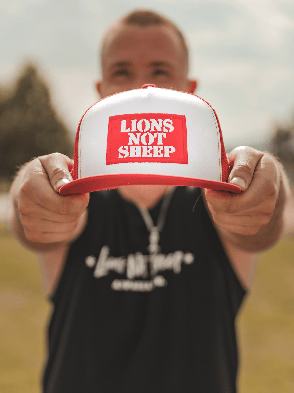 Killin It Klothing Hats Lions Not Sheep OG Hat (White / Red)