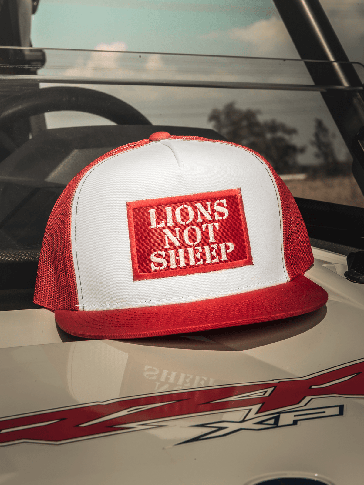 Killin It Klothing Hats Lions Not Sheep OG Hat (White / Red)