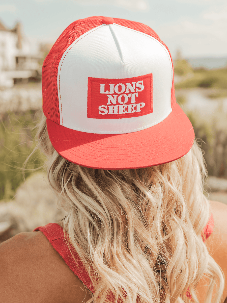 Killin It Klothing Hats Lions Not Sheep OG Hat (White / Red)