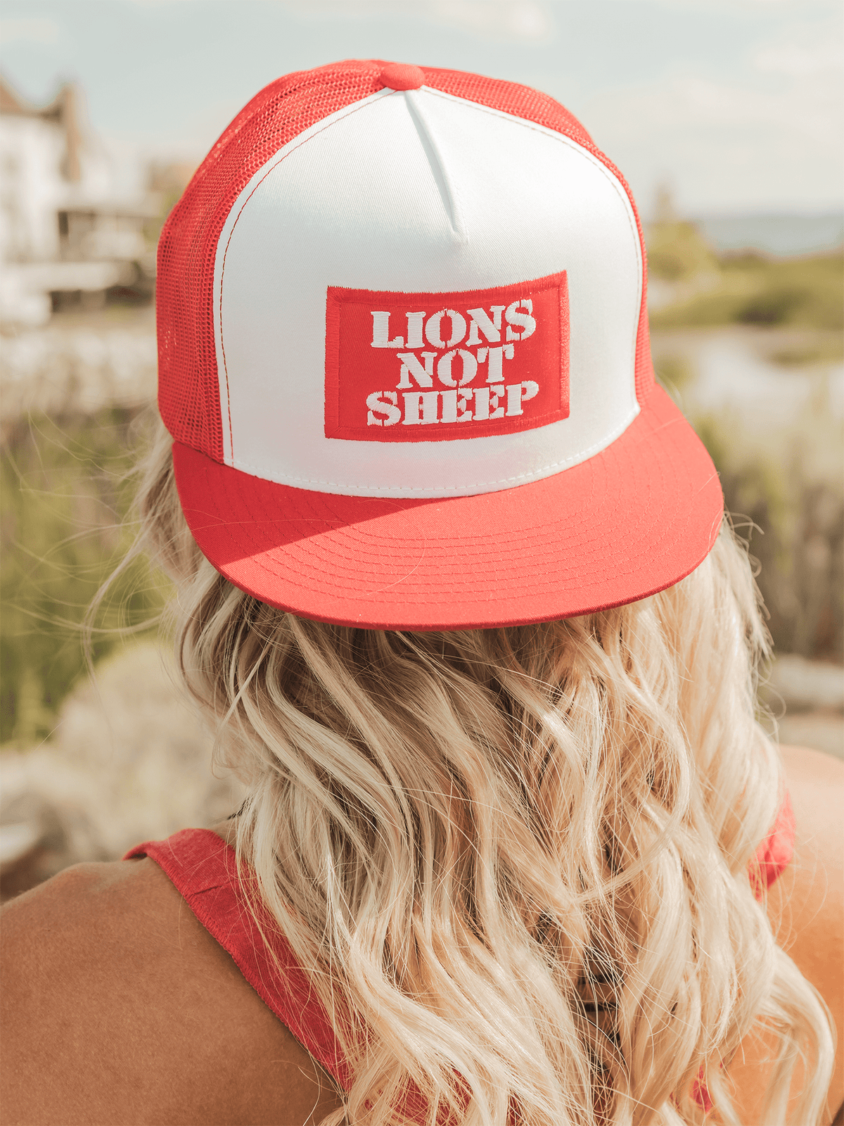 Killin It Klothing Hats Lions Not Sheep OG Hat (White / Red)