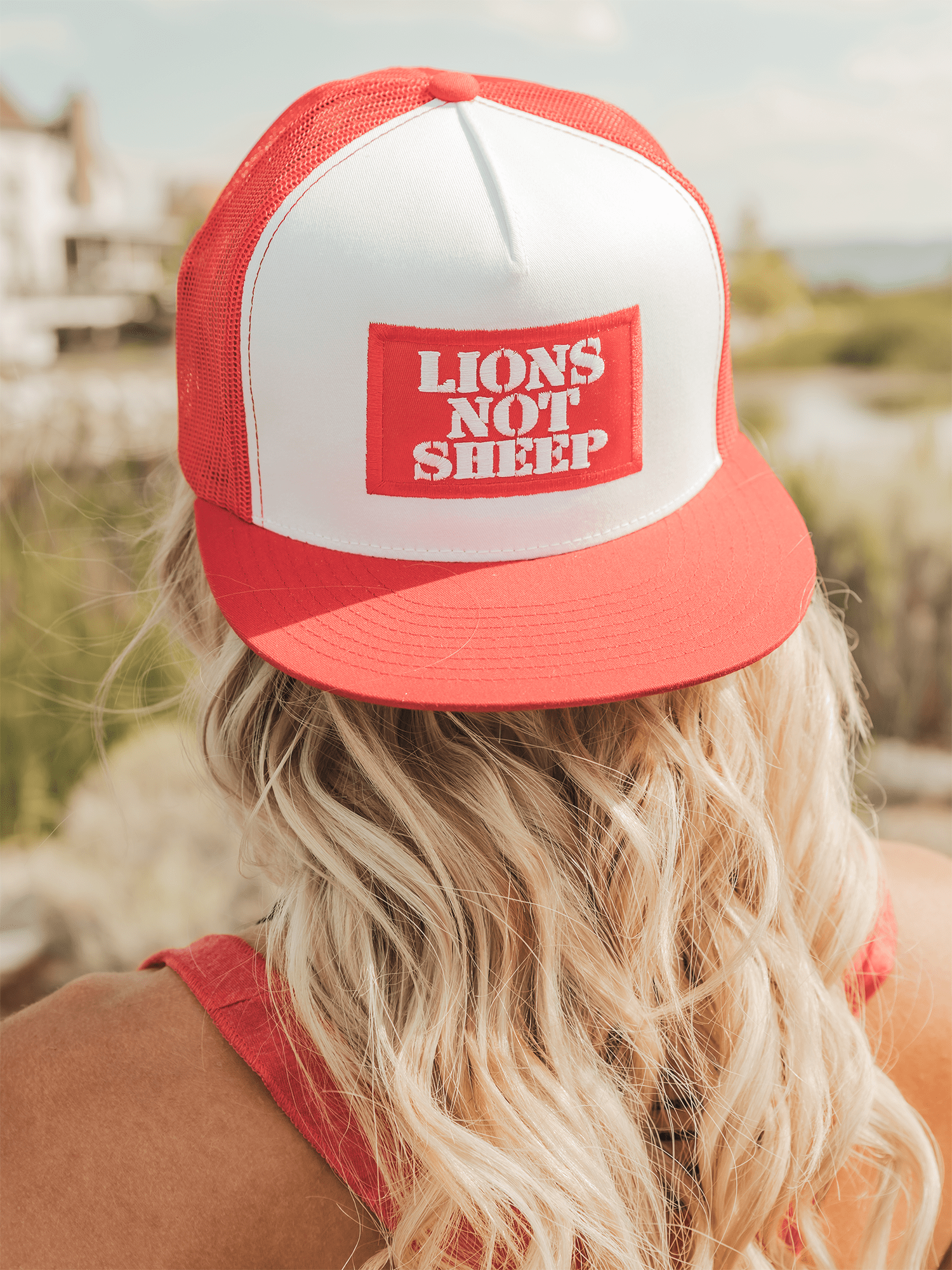 Killin It Klothing Hats Lions Not Sheep OG Hat (White / Red)