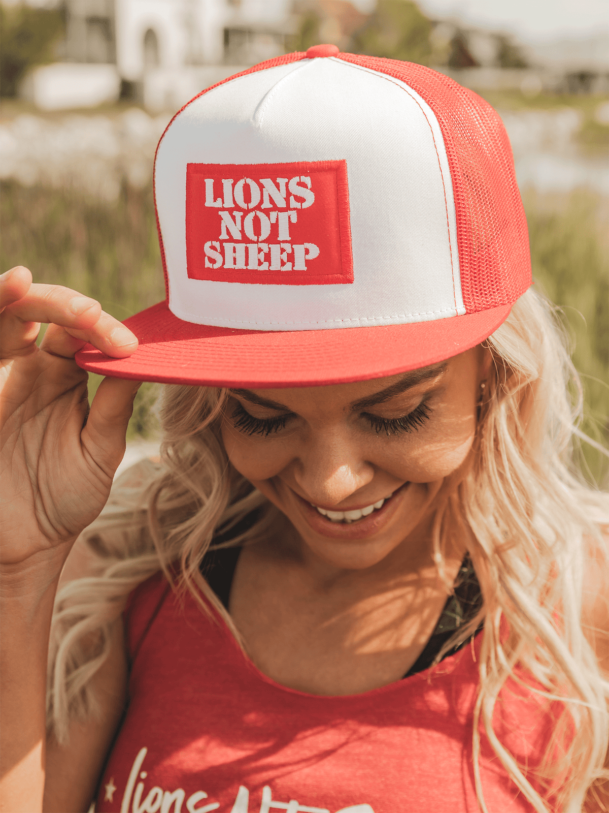 Killin It Klothing Hats Lions Not Sheep OG Hat (White / Red)