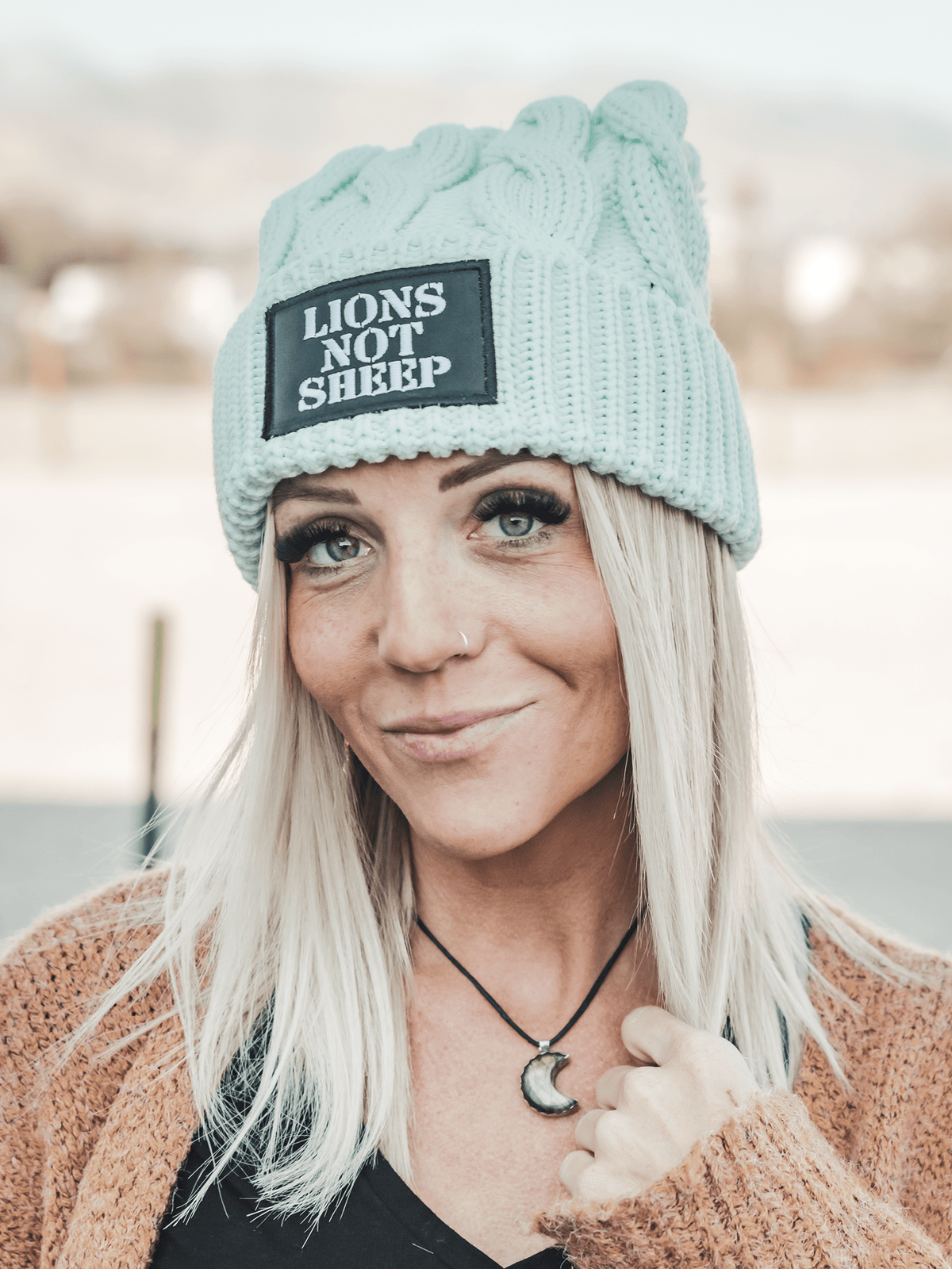 Lions Not Sheep ® LIONS NOT SHEEP OG Stocking Hat (Aqua)