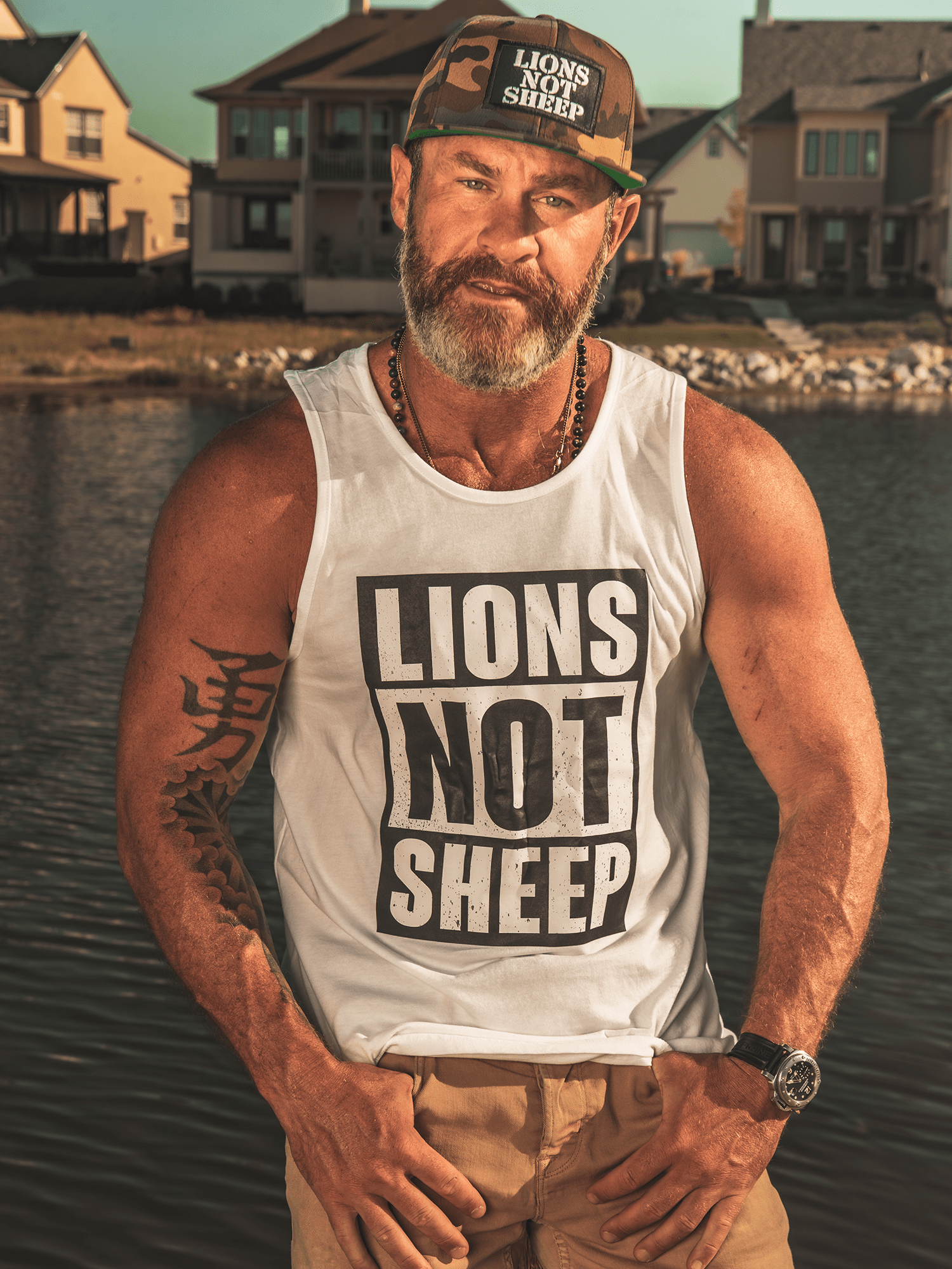 YBA Shirts Tanks "STRAIGHT OUTTA" LIONS NOT SHEEP Mens Tank