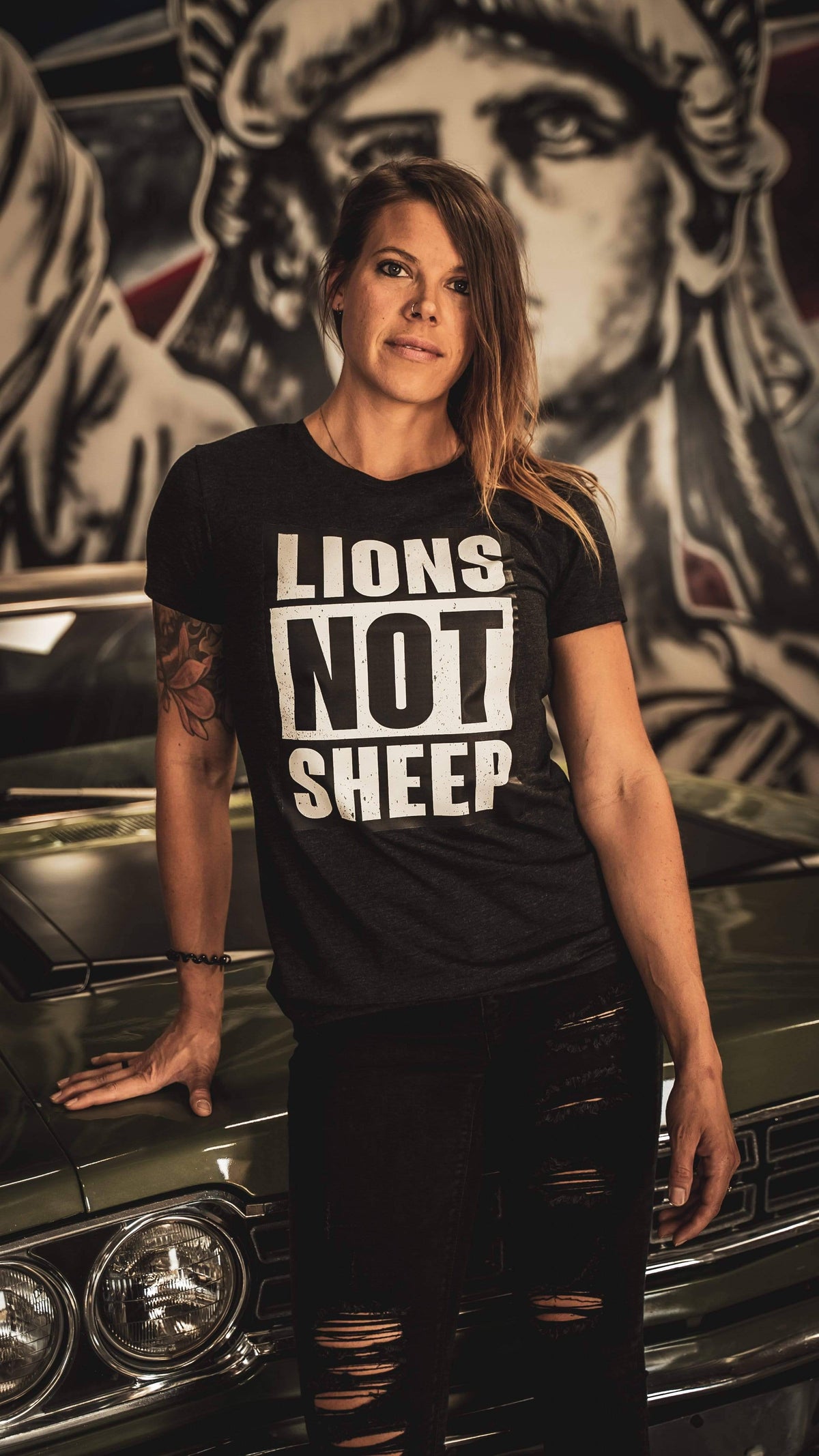 &quot;STRAIGHT OUTTA&quot; LIONS NOT SHEEP Womens Tee - Lions Not Sheep ®